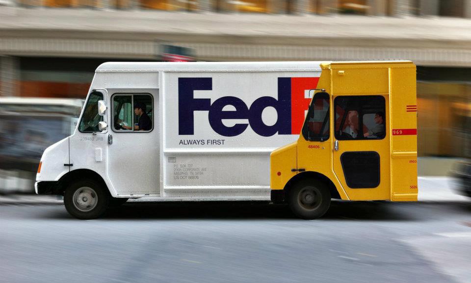 好机车的快递公司广告，永远比人家快 — Fedex