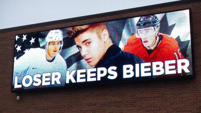 Sochi 冰棍球半決賽美國對加拿大: 輸的人帶走 Bieber!