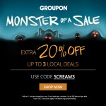 Groupon Monster of a Sale特卖，local deals 可享8折优惠！(10/26-27)