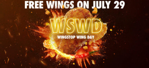 慶祝 National Chicken Wing Day 全美雞翅日   Wingstop 贈送五只免費雞翅  (7/29)