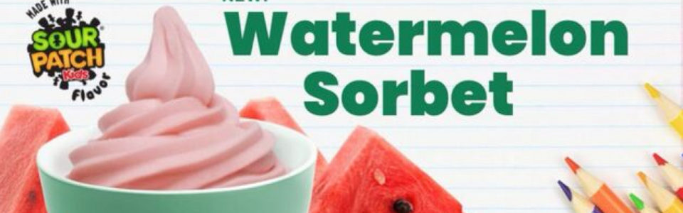 Yogurtland 聯合 Sour Patch Kids 推出新品 Watermelon Sorbet 西瓜雪葩