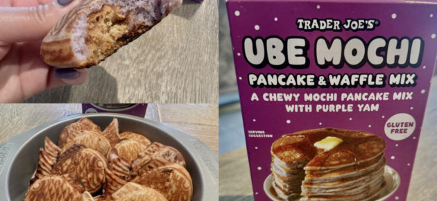 Trader Joe’s UBE Mochi Pancake & Waffle Mix 還能這樣做?! 老少皆宜的創意紫薯麻糬鯛魚燒來了！Q 彈好吃到停不下來…